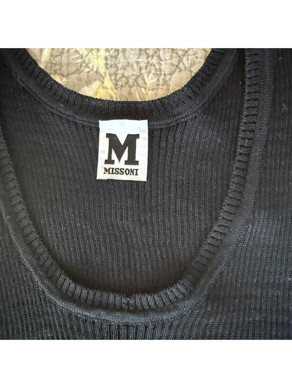 Missoni black ribbed knit tank top Size US 10